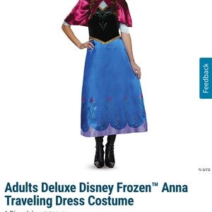 Disney Frozen Anna ADULT Costume - Blue and Magenta